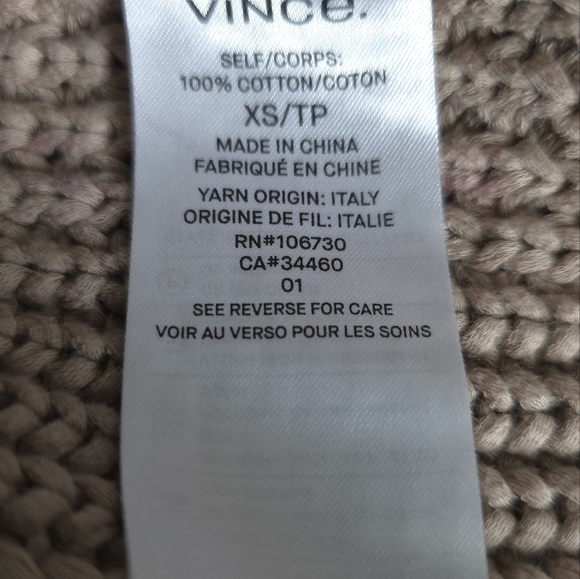 Vince Waffle Knit Stitch Ribbed Sweater 100% Cotton Sweater Tank Top Vest  XS - Picture 16 of 16